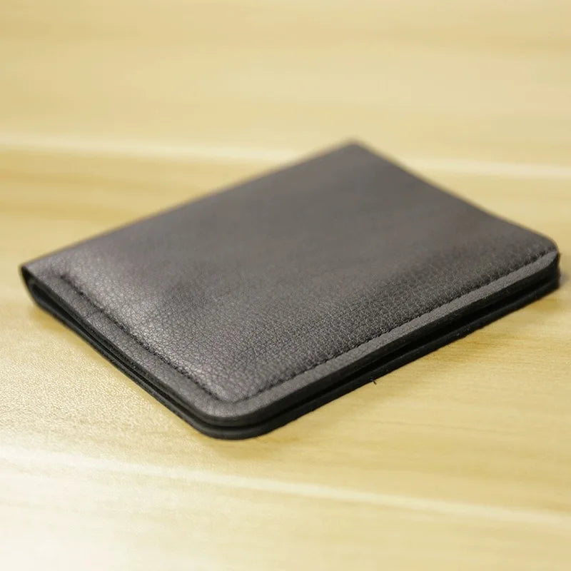 Genuine Leather Casual Men Wallet Luxury Design Short Purse Slim Card Holders Solid Money Bag Ultra Thin Minimalist Wallets