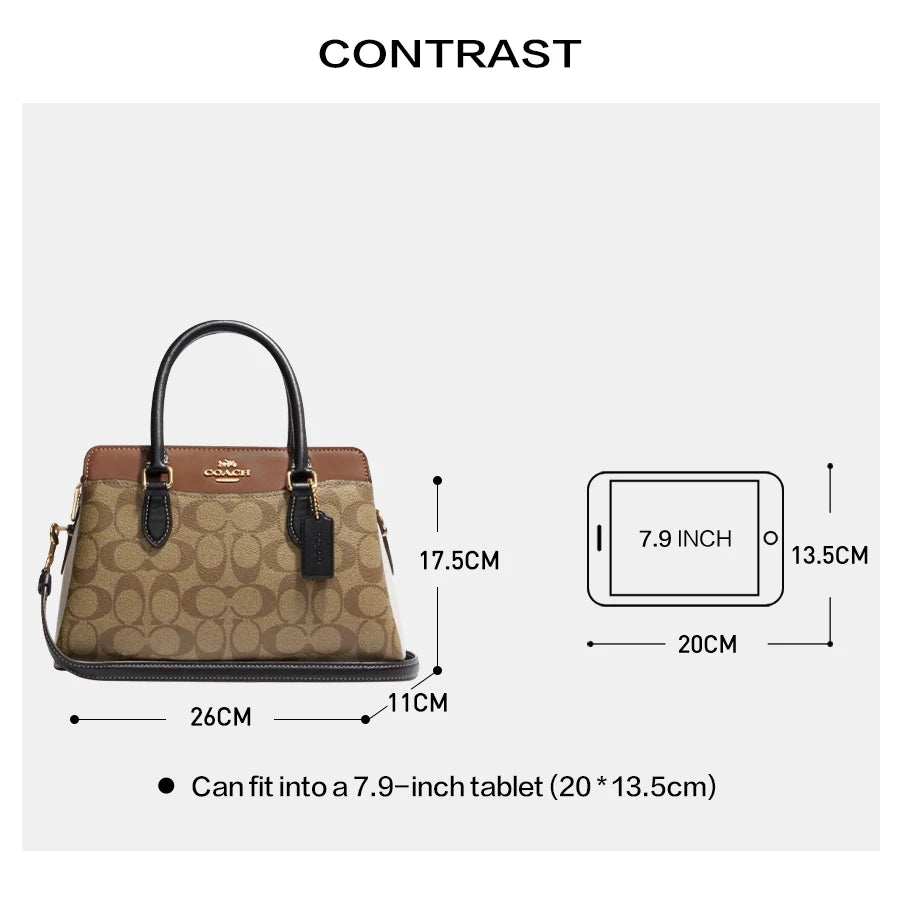 Coach Mini Darcie Carryall Bag Leather Tote Bag Top Handle Satchel Shoulder Bag In Colorblock Signature Canvas,CH287 IME7V