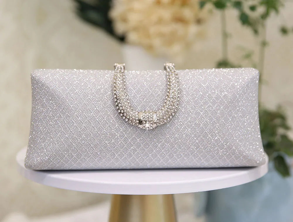 YYW Evening Bags For Women Fashion Gold Luxury Clutches And Purse Chain Shoulder Bags Handbags Banquet Glitter Clutch Sac A Main