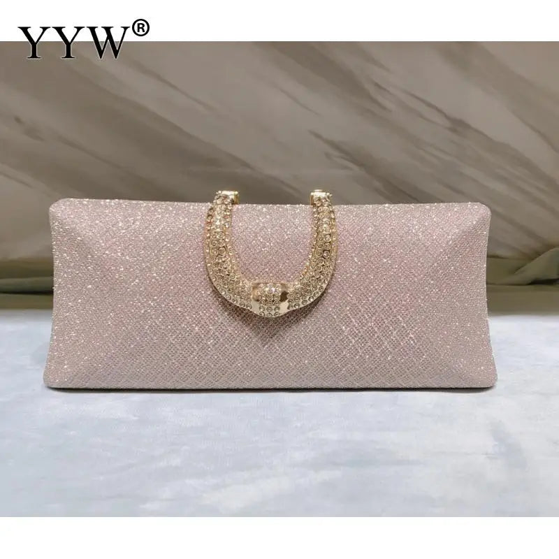 YYW Evening Bags For Women Fashion Gold Luxury Clutches And Purse Chain Shoulder Bags Handbags Banquet Glitter Clutch Sac A Main