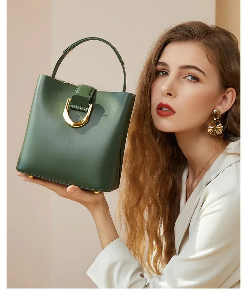 Fashionable Women's Bag, luxurious Handbag, leather Casual Crossbody Bag, High-Quality Shoulder Bag, Bucket Bag