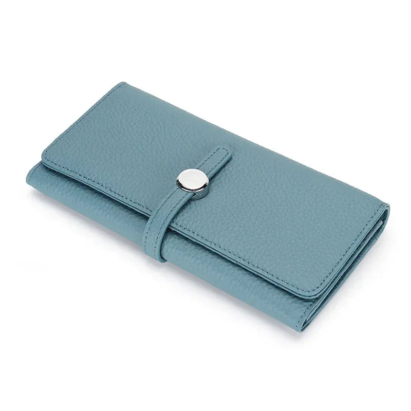 LOERSS Genuine Leather Wallet Women's Long Clutch Luxury Purses Fashion Ladies Zipper Pocket Coin Card Holder 2023 New Wallet