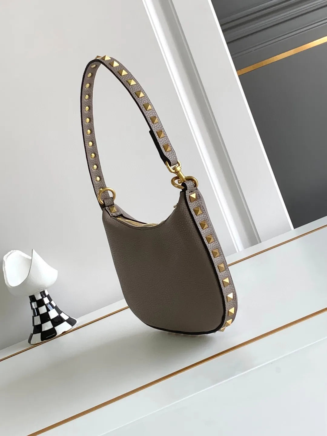 Handbags for Women 2024 Gold Luxury Designer Stud Hobo Bags Shape Rivet Soft Evenlope Bag Small Shoulder Silver Evening Clutch