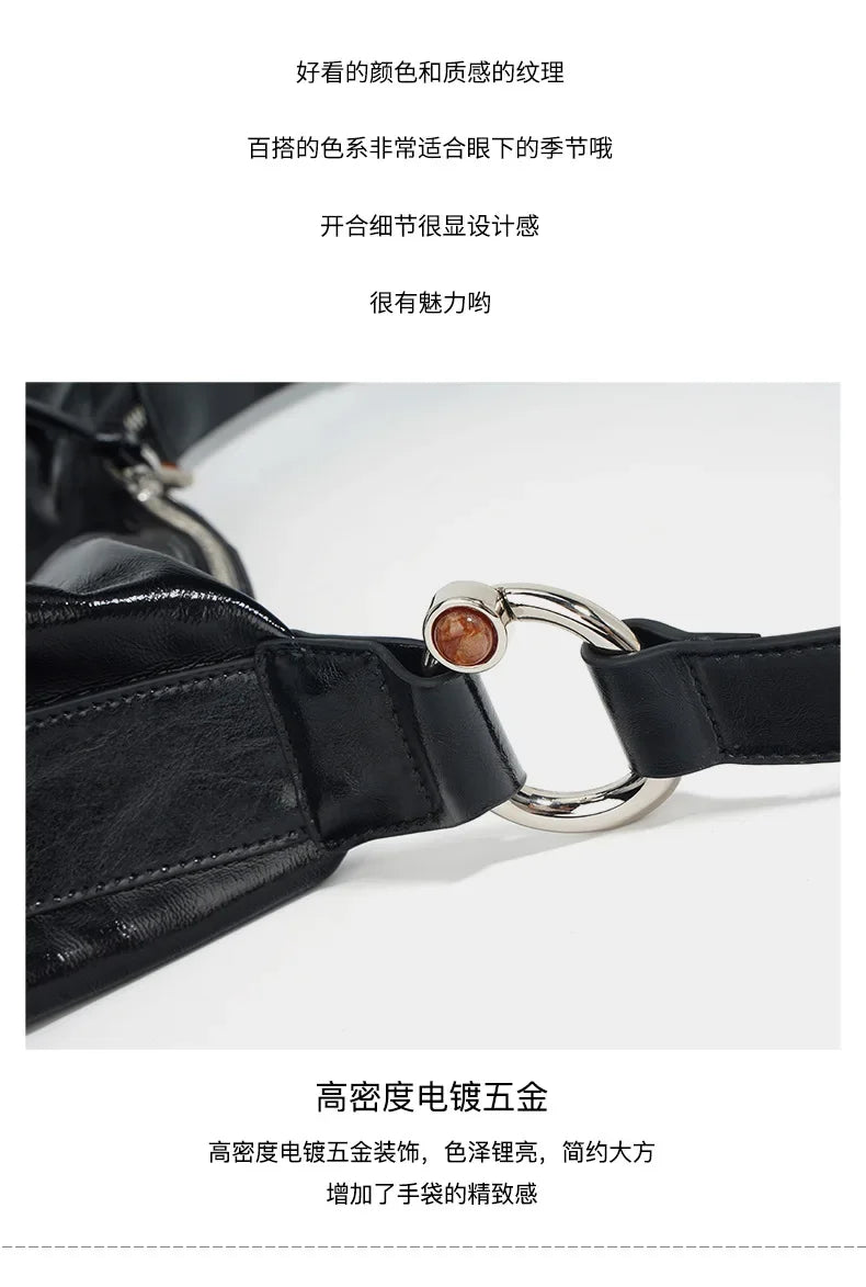 2025 Retro Oil Wax Pitot Bag Large Capacity Advanced Sense Single Shoulder Crossbody Designer Luxury Bag