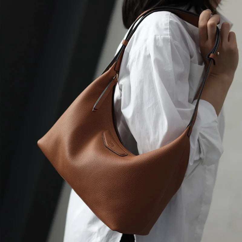 2022 New Arrival Underarm Bag Women Genuine Leather Crossbody Bag Fashion Female Nylon Handbag Luxury Messenger Purses