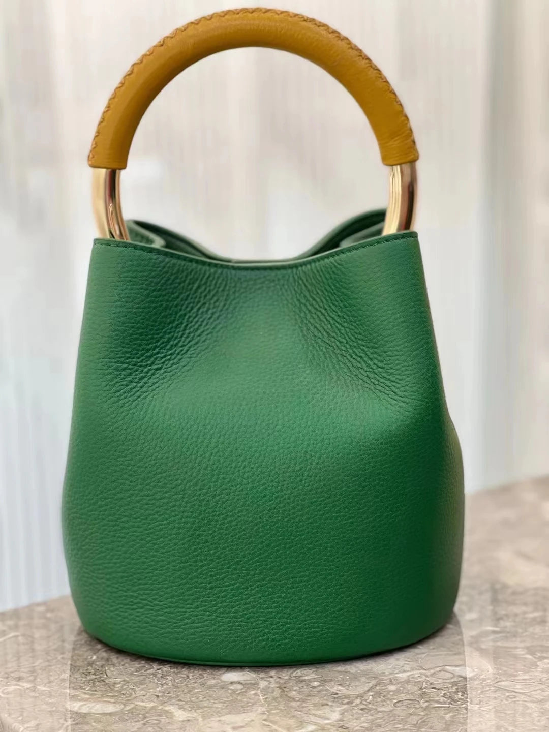 Fashion Large Capacity Leather Bucket Bag For Women Luxury Design High Quality Cowhide Handbags High-end Elegant Lady Dinner Bag