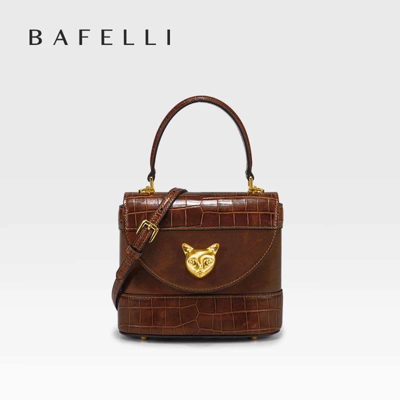 BAFELLI HANDBAG 2024 WOMEN'S NEW LEATHER PURSE EVENING DESIGNER BUCKET CAT LUXURY BRAND FASHION BUSINESS CASUAL BAGS