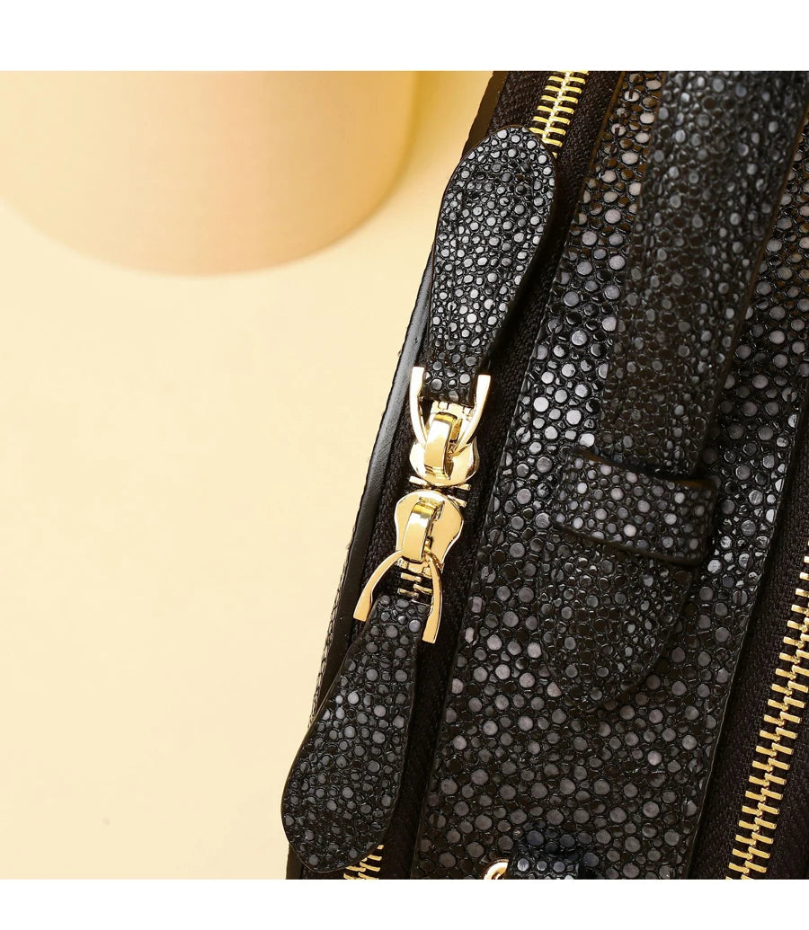 2023 Winter New Fashion Round Bag Women's Handbag Cowhie Leather Women's Bag Luxury Designer Genuine Leather Female Bag