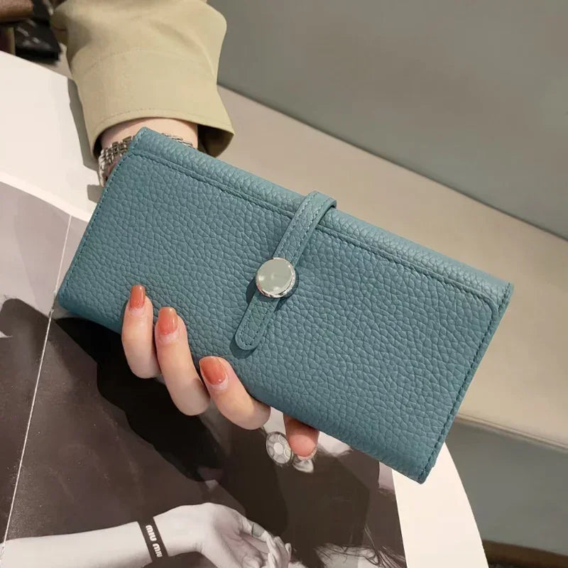 LOERSS Genuine Leather Wallet Women's Long Clutch Luxury Purses Fashion Ladies Zipper Pocket Coin Card Holder 2023 New Wallet