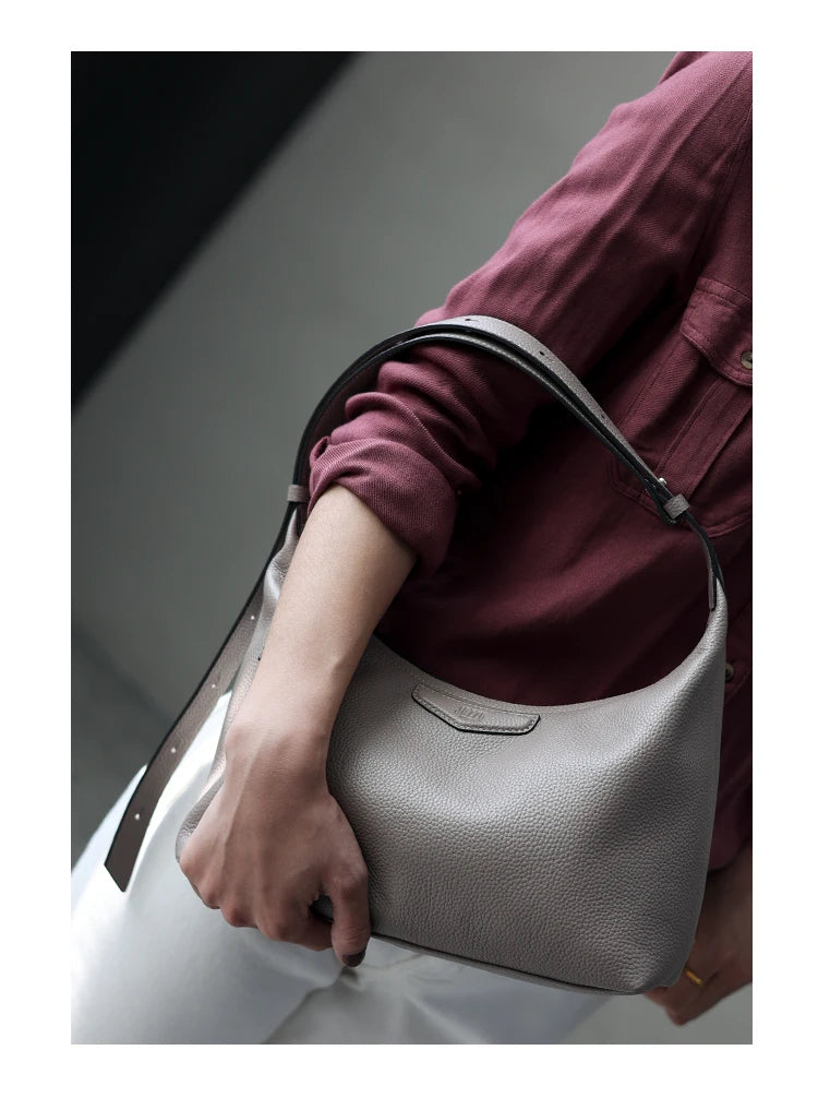 2022 New Arrival Underarm Bag Women Genuine Leather Crossbody Bag Fashion Female Nylon Handbag Luxury Messenger Purses