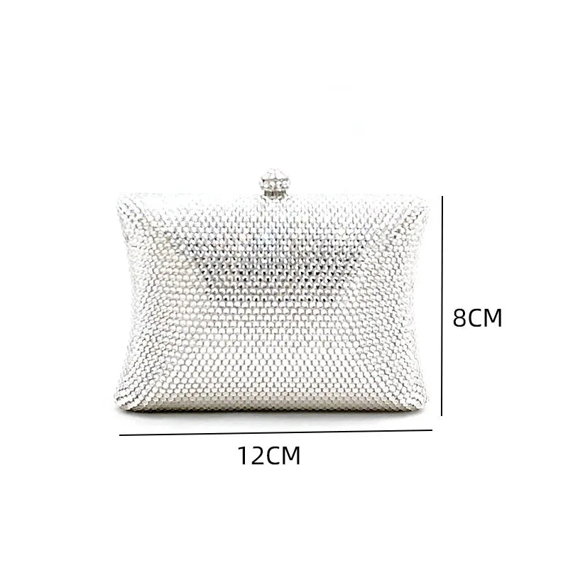 SMALL Classical Bridal wedding party purses women evening party luxury diamonds full crystal clutches elegant purses