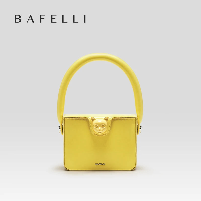 BAFELLI 2023 BAGS FOR WOMEN'S HANDBAG FASHION TREND BOXY LUXURY DESIGNER BRAND GENUINE LEATHER ORIGINAL FLAP PURSE EVENING CAT