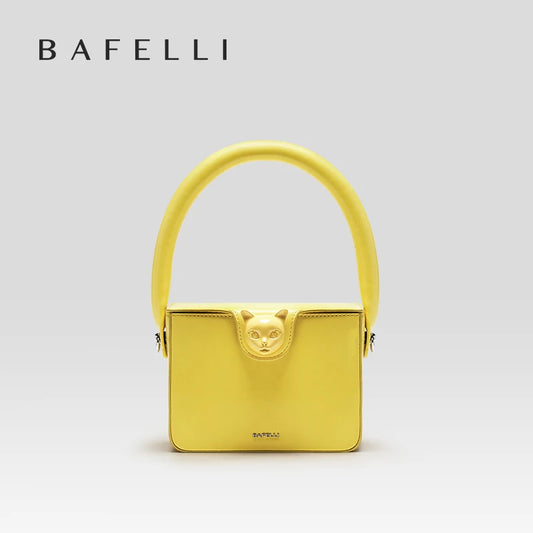 BAFELLI 2023 BAGS FOR WOMEN'S HANDBAG FASHION TREND BOXY LUXURY DESIGNER BRAND GENUINE LEATHER ORIGINAL FLAP PURSE EVENING CAT