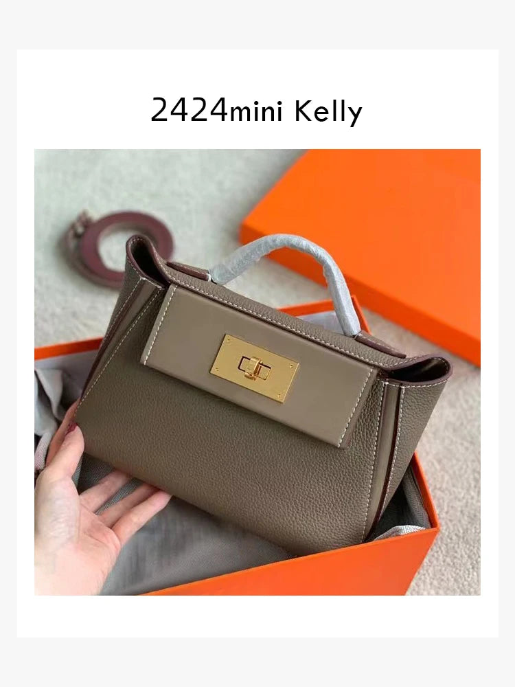 2024 High qulity tote bag square bag geniune leather kelli wing tote women handbags luxury designer shoulder crossbody bag mini