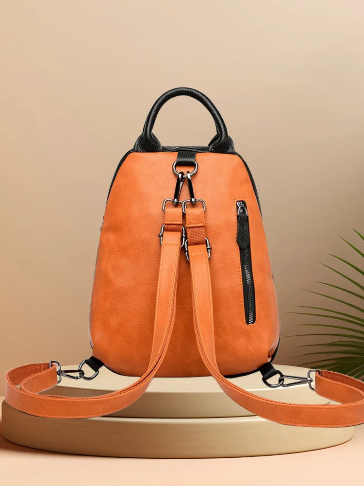 CFUN YA New Luxury Fashion Backpack For Women Real Leather Small Bagpack Anti-Theft Back Bag Mummy Causal Bags Mochilas Handbag